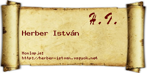 Herber István névjegykártya